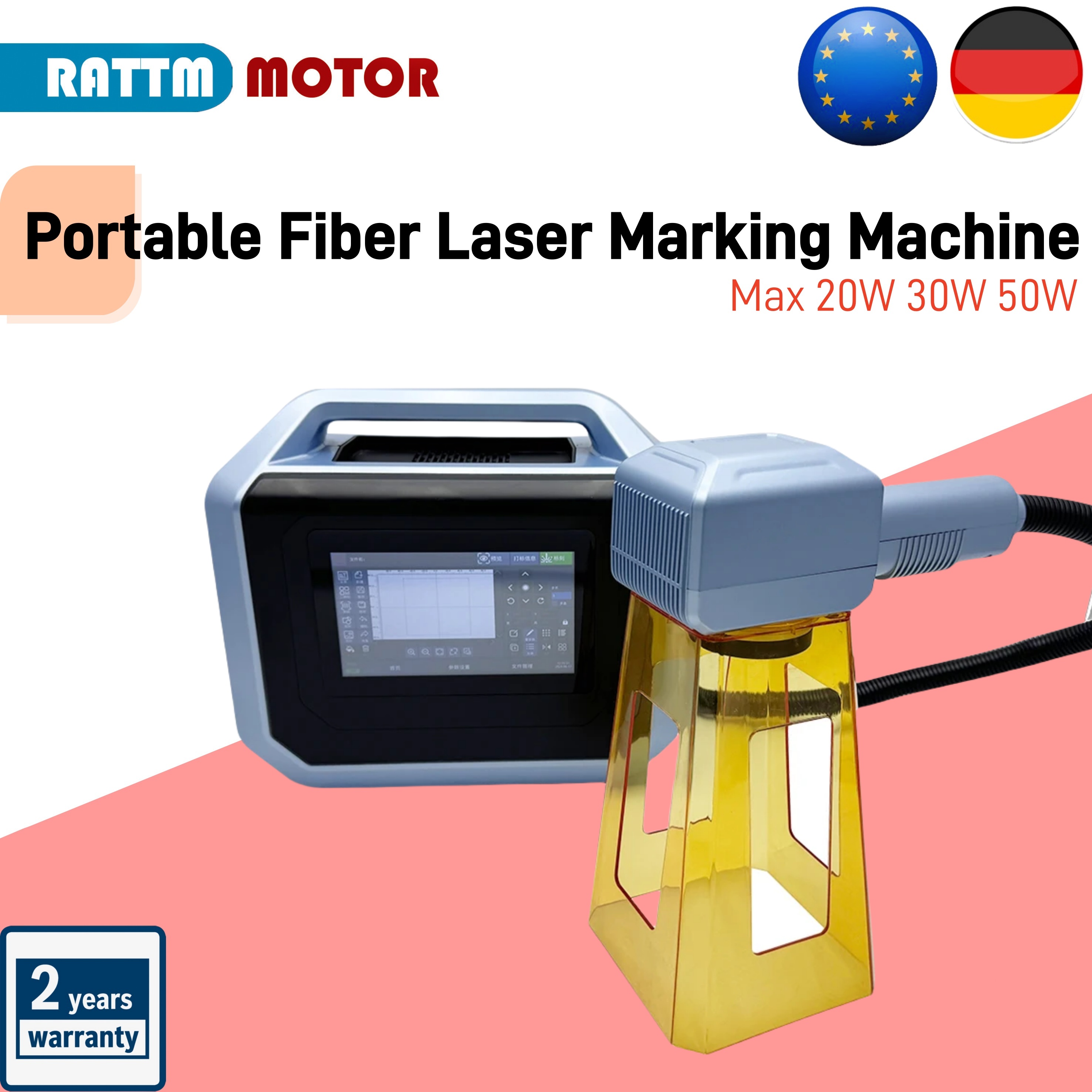 Industrial Laser Printing - 20W 30W 50W Portable Hand-held Fiber