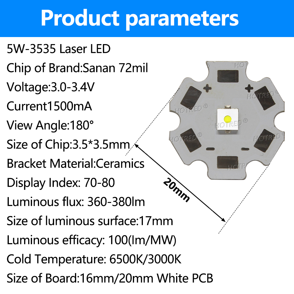 LED 5W 3535 Flat White Laser B - Industrial Laser Diode avaliação e preço