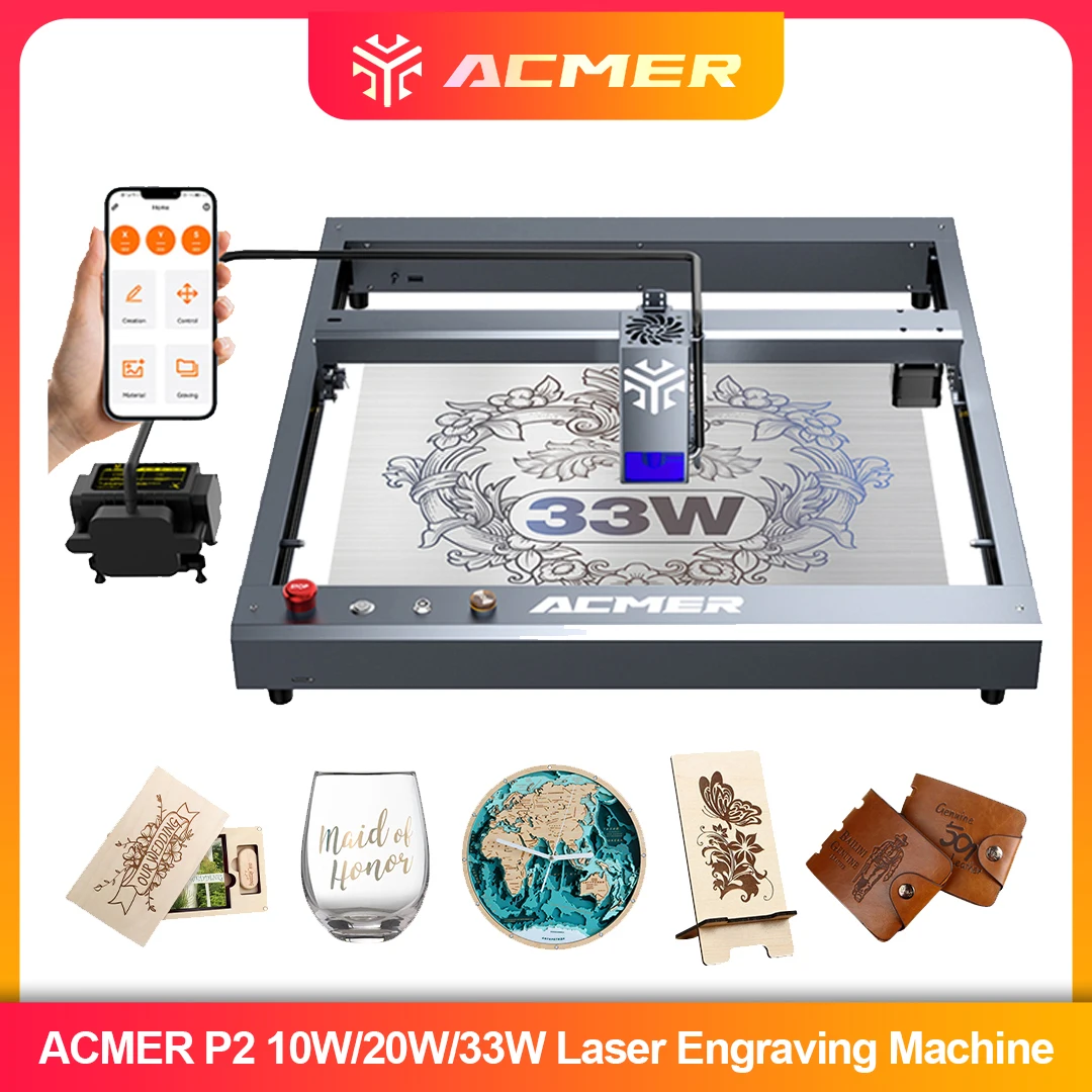 ACMER P2 Laser Engraver 33W 20 - Industrial Laser Cutting avaliação e preço