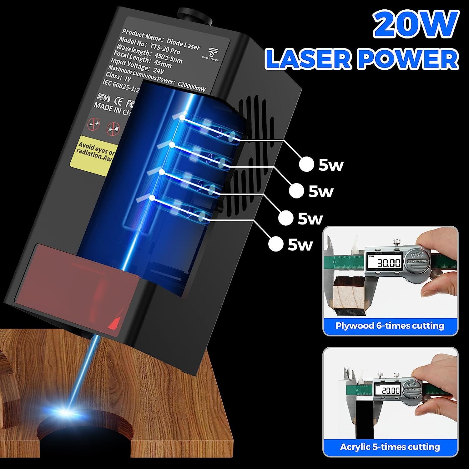 TWOTREES TTS-20 Pro 20W Metal  - Industrial Laser Tool avaliação e preço